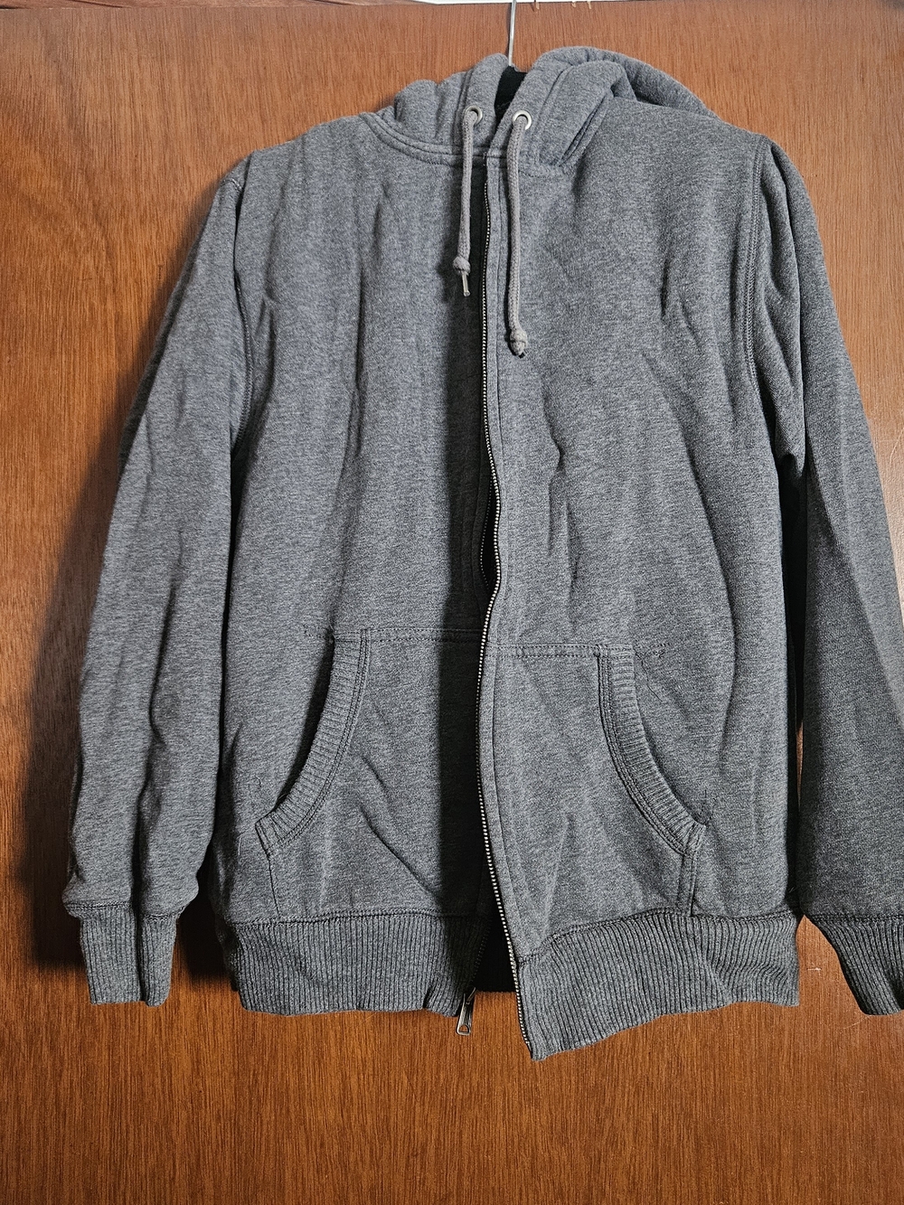 Old Navy Men's Dark Gray Full-Zip Hooded Sweater
